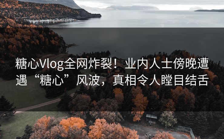 糖心Vlog全网炸裂!业内人士傍晚遭遇“糖心”风波,真相令人瞠目结舌 糖心Vlog全网炸裂!业内人士傍晚遭遇“糖心”风波,真相令人瞠目结舌